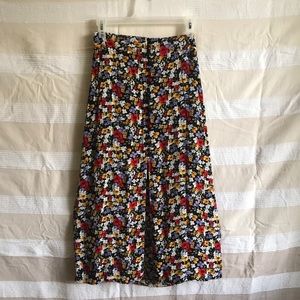 F21 floral midi skirt